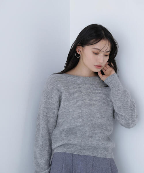 NATURAL BEAUTY BASIC(ナチュラルビューティーベーシック)の「◇アルパカ混クルーネックニット(ニット/セーター・レディース・ブルー/グレー/ベージュ・FREE)」の6枚目の写真