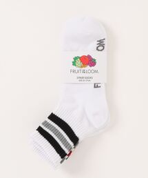 FRUIT OF THE LOOM（フルーツオブザルーム）の「【FRUIT OF THE LOOM/フルーツオブザルーム】3パッククオーターソックス くるぶし丈ショートソックス 定番ラインソックス（ソックス/靴下）」