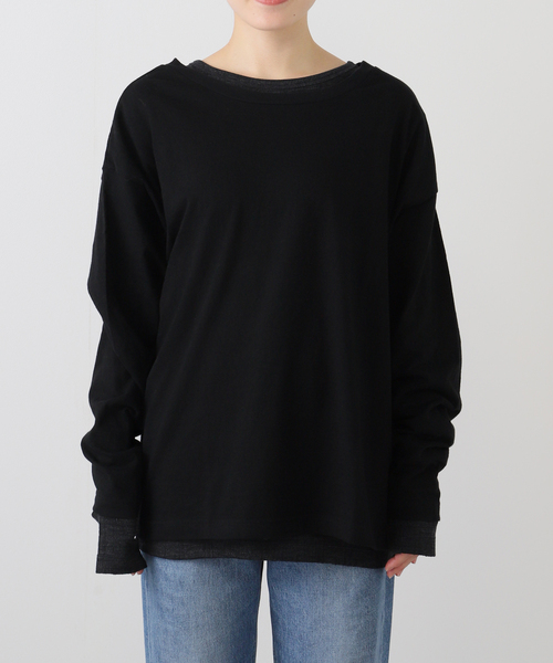 カットソー(長袖/七分) INSCRIRE Border Big Boatneck T-shirt INSCRIRE（アンスクリア）の「【INSCRIRE /アンスクリア】Border Big
