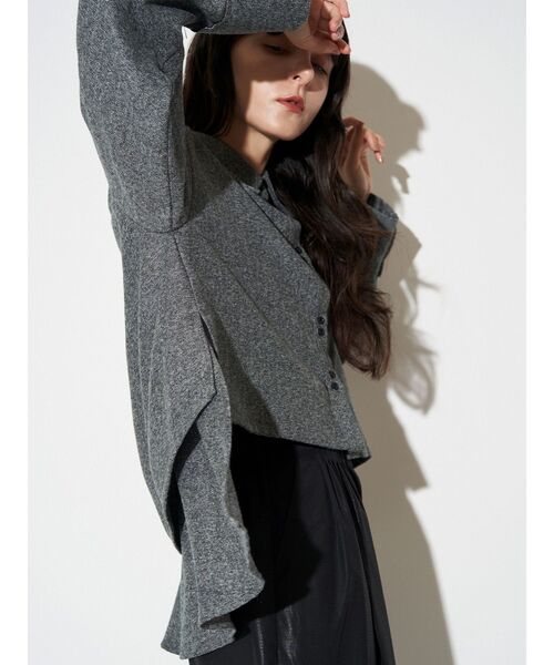 ELENDEEK（エレンディーク）の「バックレイヤードシャツ（シャツ/ブラウス・レディース・チャコールグレー/グレー・FREE）」の6枚目の写真