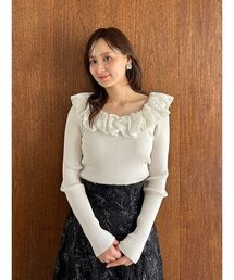 SNIDEL | シアーフリルニットプルオーバー(ニット/セーター)