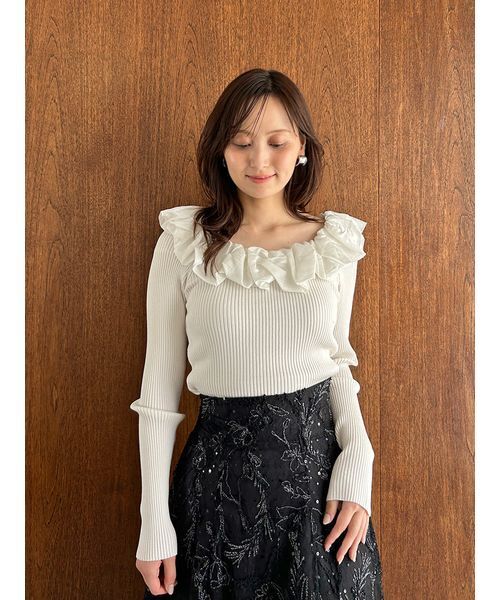 セール】シアーフリルニットプルオーバー（ニット/セーター）｜SNIDEL