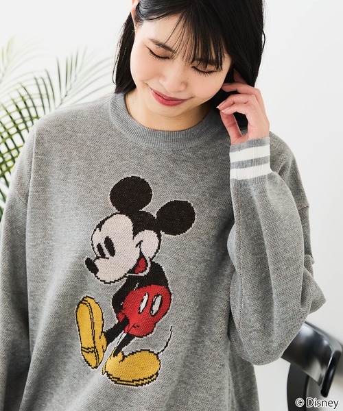 Disney(ディズニー)の「【DISNEY/ディズニー】DISNEY ジャガードニット(ニット/セーター・レディース・スミクロ/ブルー/オフホワイト/グレー/ベージュ/ブラック・LARGE/MEDIUM)」の4枚目の写真