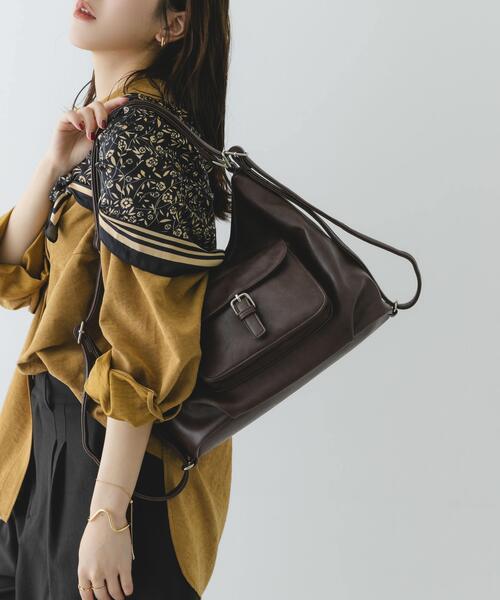 RODE SKO（ロデスコ）の「2WAYショルダーリュック（バックパック/リュック・レディース・ブラウン/ブラック・ONE）」の2枚目の写真