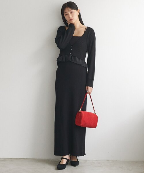 natural couture(ナチュラルクチュール)の「【WEB限定】リブタイトスカート(スカート・レディース・ブラウン/ブラック/オフホワイト・LARGE/FREE)」の1枚目の写真