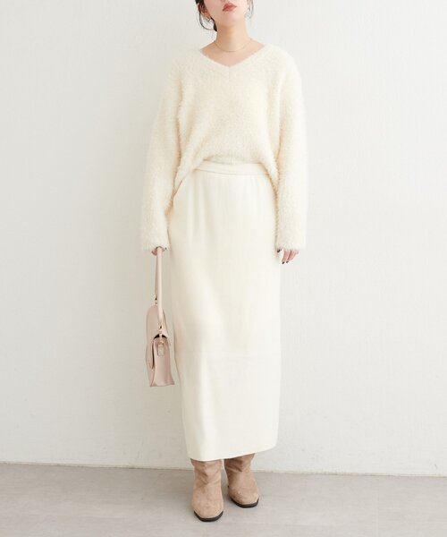 natural couture(ナチュラルクチュール)の「【WEB限定】リブタイトスカート(スカート・レディース・ブラウン/ブラック/オフホワイト・LARGE/FREE)」の12枚目の写真