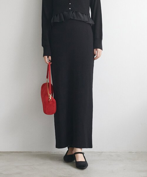 natural couture(ナチュラルクチュール)の「【WEB限定】リブタイトスカート(スカート・レディース・ブラウン/ブラック/オフホワイト・LARGE/FREE)」の14枚目の写真