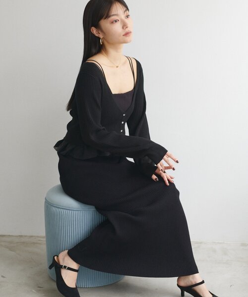 natural couture(ナチュラルクチュール)の「【WEB限定】リブタイトスカート(スカート・レディース・ブラウン/ブラック/オフホワイト・LARGE/FREE)」の16枚目の写真