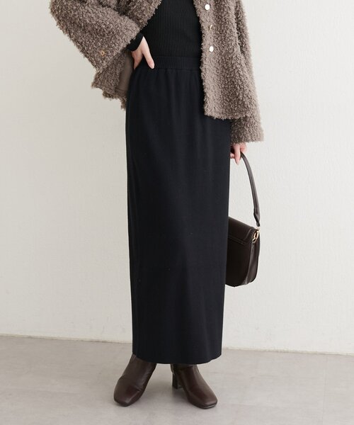 natural couture(ナチュラルクチュール)の「【WEB限定】リブタイトスカート(スカート・レディース・ブラウン/ブラック/オフホワイト・LARGE/FREE)」の17枚目の写真