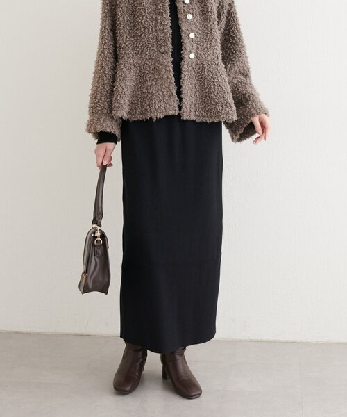 natural couture(ナチュラルクチュール)の「【WEB限定】リブタイトスカート(スカート・レディース・ブラウン/ブラック/オフホワイト・LARGE/FREE)」の18枚目の写真