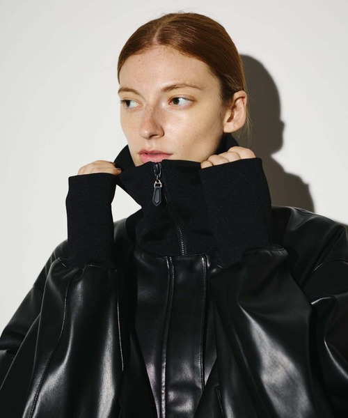 RIM.ARK/リムアーク】Synthetic leather short JK/シンセティック