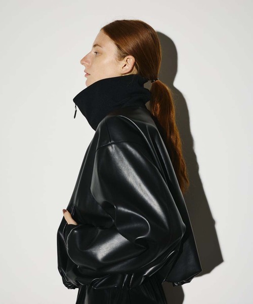 RIM.ARK/リムアーク】Synthetic leather short JK/シンセティック