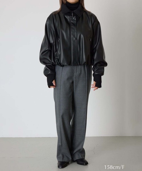 RIM.ARK レザージャケット リムアークRIM.ARK オフショルダーレザーライダースジャケット 黒Free