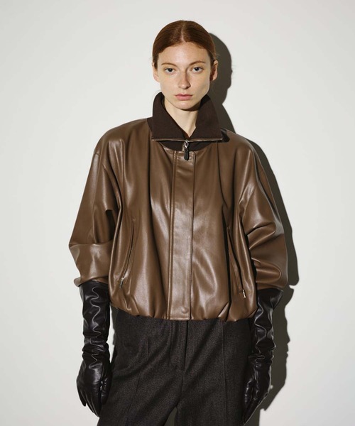 RIM.ARK/リムアーク】Synthetic leather short JK/シンセティック