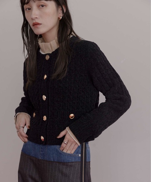 【新品未使用】Eimee Law エイミーロウ　チュール　七分袖カーディガン　M 新品未使用】Eimee Law エイミーロウ チュール 七分袖カーディガン M