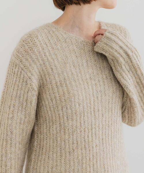 F by ROSSO(エフバイロッソ)の「F by ROSSO ミックス糸Vネックニット(ニット/セーター・レディース・グレー系その他/ピンク/ベージュ・FREE)」の6枚目の写真