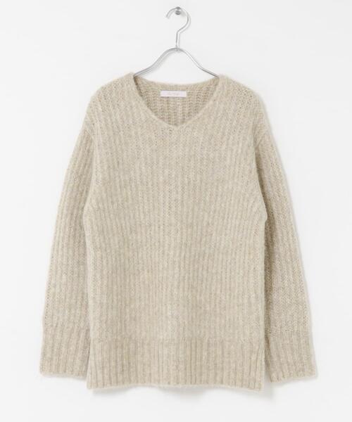 F by ROSSO(エフバイロッソ)の「F by ROSSO ミックス糸Vネックニット(ニット/セーター・レディース・グレー系その他/ピンク/ベージュ・FREE)」の8枚目の写真