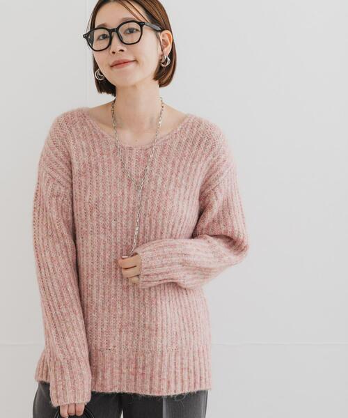 F by ROSSO(エフバイロッソ)の「F by ROSSO ミックス糸Vネックニット(ニット/セーター・レディース・グレー系その他/ピンク/ベージュ・FREE)」の10枚目の写真