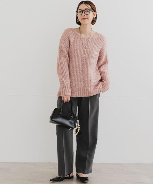 F by ROSSO(エフバイロッソ)の「F by ROSSO ミックス糸Vネックニット(ニット/セーター・レディース・グレー系その他/ピンク/ベージュ・FREE)」の13枚目の写真