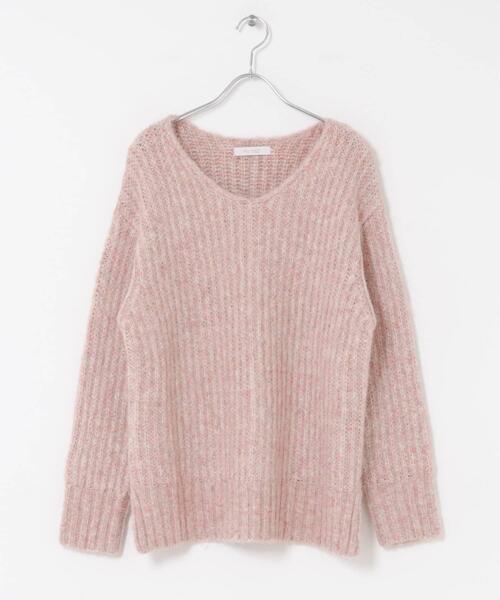 F by ROSSO(エフバイロッソ)の「F by ROSSO ミックス糸Vネックニット(ニット/セーター・レディース・グレー系その他/ピンク/ベージュ・FREE)」の15枚目の写真