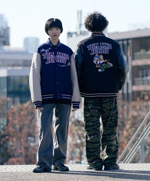 Tom&Jerry(トムアンドジェリー)の「【SEQUENZ/シークエンズ】TOM&JERRY トムとジェリー フェイクメルトンスタジャン アワードジャケット(スタジャン・メンズ・ブラック/ネイビー・X-LARGE/MEDIUM/LARGE)」の18枚目の写真