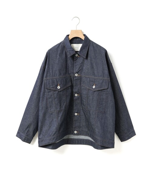 MidiUmi（ミディウミ）の「MidiUmi ワイドデニムジャケット（ダウンジャケット/コート・レディース・ネイビー/ブルー・FREE）」の3枚目の写真