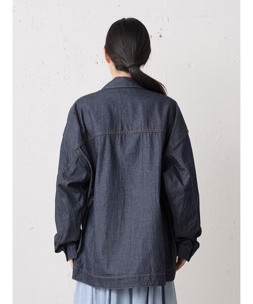 MidiUmi（ミディウミ）の「MidiUmi ワイドデニムジャケット（ダウンジャケット/コート・レディース・ネイビー/ブルー・FREE）」の9枚目の写真