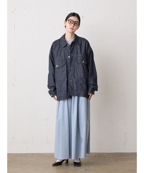 MidiUmi（ミディウミ）の「MidiUmi ワイドデニムジャケット（ダウンジャケット/コート・レディース・ネイビー/ブルー・FREE）」の11枚目の写真