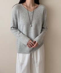 Vネックルーズニット Vネック ニット ドロップショルダー ゆったり Vネックニット 長袖 秋服 冬服