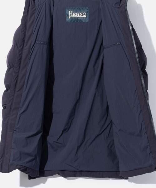 HERNO(ヘルノ)の「HERNO DOWN JACKET ヘルノ ロング ダウンコート(ダウンジャケット/コート・メンズ・ブラック/ネイビー系1・46/48/44/50)」の7枚目の写真