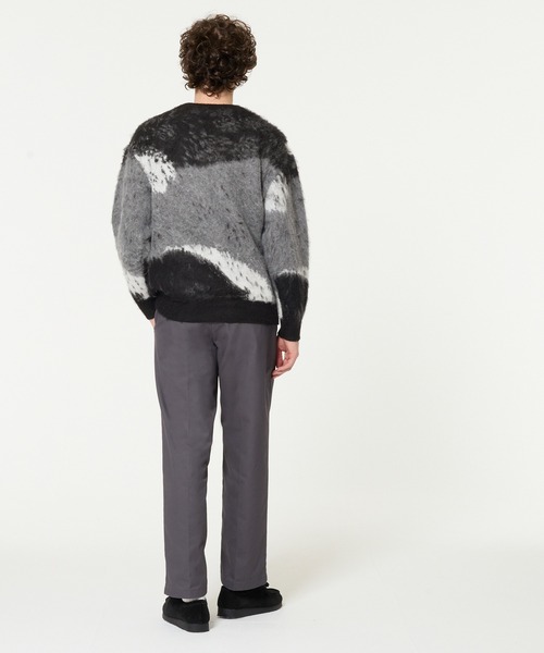 coca(coca)(コカ)の「アブストラクト柄ジャカードニット(ニット/セーター・メンズ・ブラック/ブラウン・XL/M/L)」の5枚目の写真