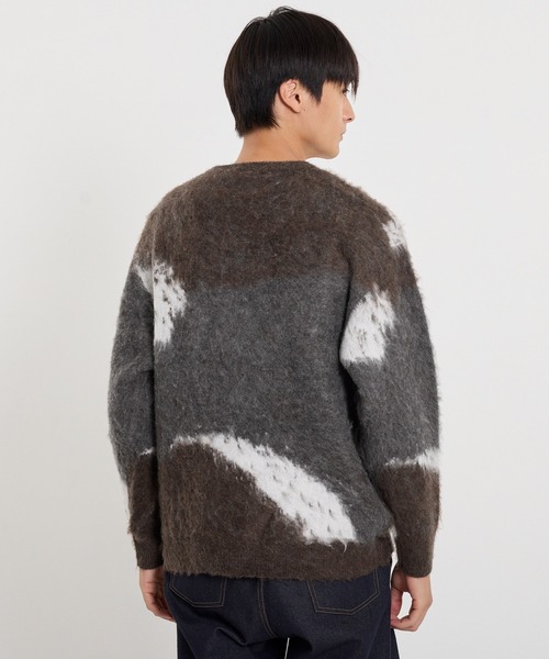 coca(coca)(コカ)の「アブストラクト柄ジャカードニット(ニット/セーター・メンズ・ブラック/ブラウン・XL/M/L)」の9枚目の写真
