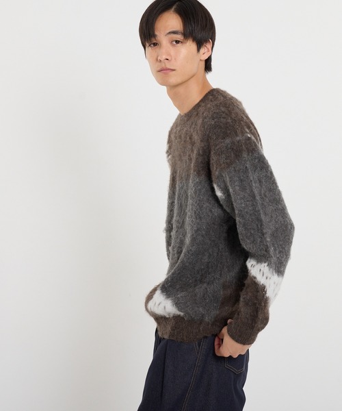 coca(coca)(コカ)の「アブストラクト柄ジャカードニット(ニット/セーター・メンズ・ブラック/ブラウン・XL/M/L)」の10枚目の写真
