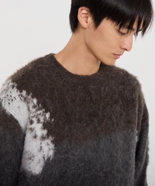 coca(coca)(コカ)の「アブストラクト柄ジャカードニット(ニット/セーター・メンズ・ブラック/ブラウン・XL/M/L)」の12枚目の写真