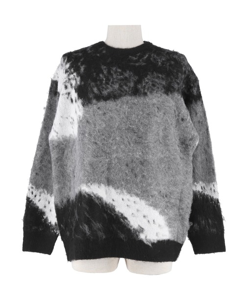 coca(coca)(コカ)の「アブストラクト柄ジャカードニット(ニット/セーター・メンズ・ブラック/ブラウン・XL/M/L)」の17枚目の写真