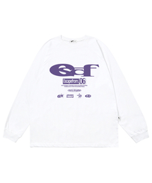 パープル ESCF ロゴ コラージュプリント ロングスリーブ ホワイト