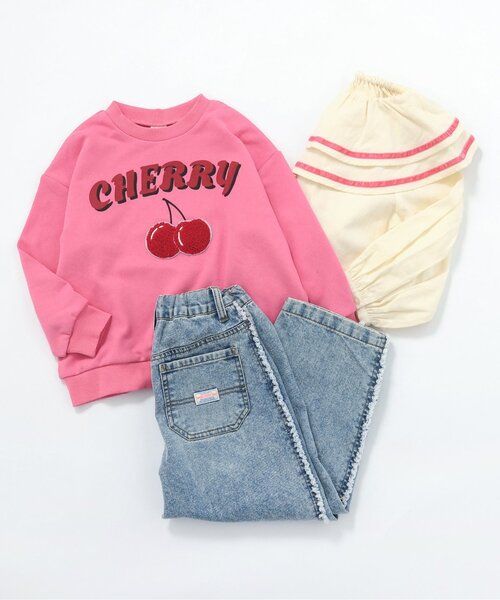 BREEZE（ブリーズ）の「【ジュニア対応】衿フリルトップス（シャツ/ブラウス・キッズ・ダークブラウン/アイボリー・90/100/110/120/130/140/80）」の5枚目の写真