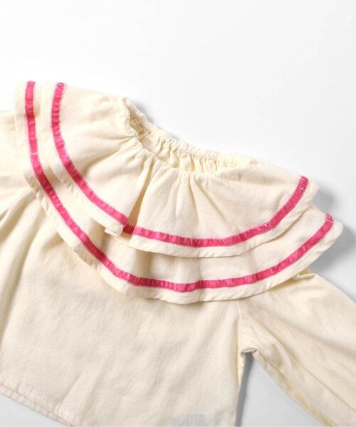 BREEZE（ブリーズ）の「【ジュニア対応】衿フリルトップス（シャツ/ブラウス・キッズ・ダークブラウン/アイボリー・90/100/110/120/130/140/80）」の9枚目の写真