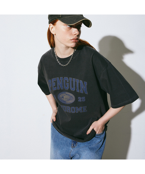 GAKKAI UNIONS(ガッカイユニオンズ)の「ペンギンシンドローム ピグメント 半袖Tシャツ チャコール(Tシャツ/カットソー・レディース・その他・MEDIUM/LARGE)」の1枚目の写真