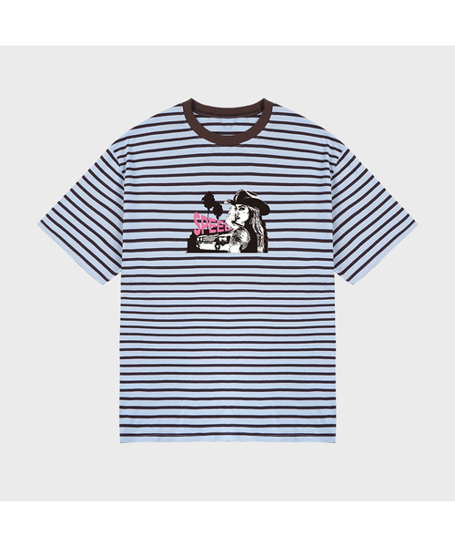 GRAVER（グレーバー）の「[ユニセックス]SPEEDストライプ半袖Tシャツ_3カラー（Tシャツ/カットソー・レディース・ネイビー/ピンク/スカイブルー・MEDIUM/LARGE）」の2枚目の写真