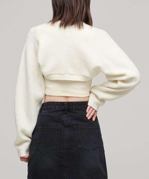 MUSINSA STANDARD WOMAN（ムシンサスタンダードウーマン）の「ウィメンズボレロカーディガン[クリーム]（カーディガン/ボレロ・レディース・その他・SMALL/MEDIUM）」の2枚目の写真