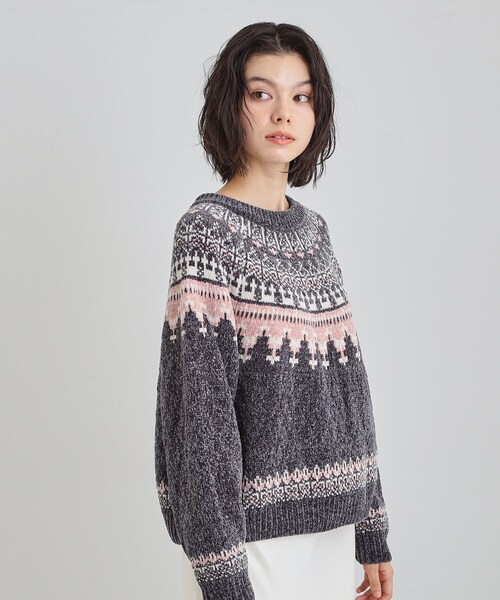 THE SHOP TK (ザ ショップ ティーケー )の「上品さと少しの遊び心を モール求心柄ニット(ニット/セーター・レディース・アイボリー系/ブラック系その他/ベージュ系その他4・12/13)」の9枚目の写真