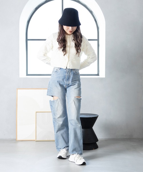 attagirl（アタガール）の「ダブルリボンニットスリッポン（スニーカー・レディース・ホワイト/ブラック/シルバー・LL/3L/4L/S/M/L）」の15枚目の写真