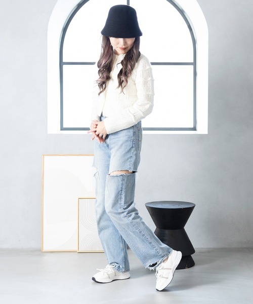 attagirl（アタガール）の「ダブルリボンニットスリッポン（スニーカー・レディース・ホワイト/ブラック/シルバー・LL/3L/4L/S/M/L）」の16枚目の写真