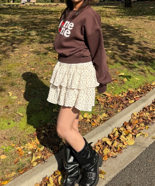 nemne store(ネンネストア)の「アイ♡スウェット(スウェット・レディース・オートミール/ネイビー/ブラウン・SMALL/MEDIUM)」の5枚目の写真
