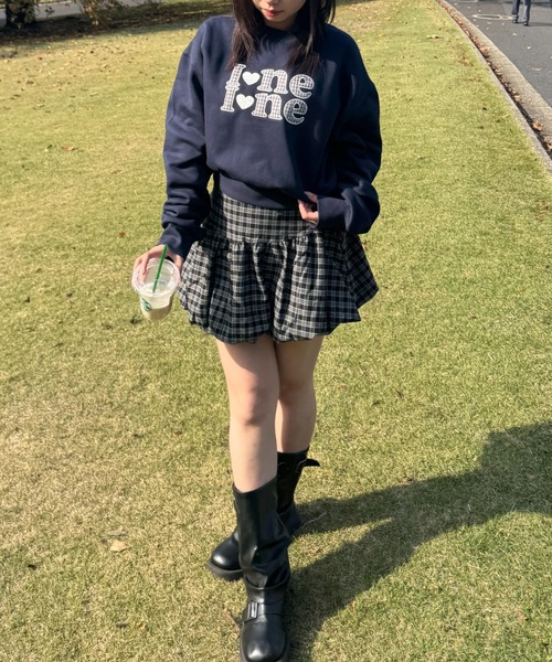 nemne store(ネンネストア)の「アイ♡スウェット(スウェット・レディース・オートミール/ネイビー/ブラウン・SMALL/MEDIUM)」の7枚目の写真