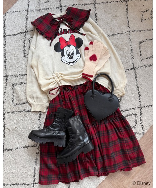 kutir(クティール)の「【Disney/ディズニー】 ミッキーマウス&ミニーマウス チェックロゴドロストニット(ニット/セーター・レディース・アイボリー/レッド/ダークブルー/ネイビー/イエロー/レッド系その他・FREE)」の15枚目の写真