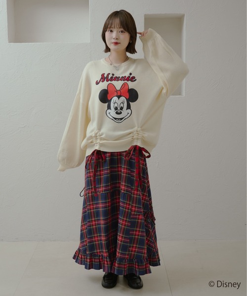 kutir(クティール)の「【Disney/ディズニー】 ミッキーマウス&ミニーマウス チェックロゴドロストニット(ニット/セーター・レディース・アイボリー/レッド/ダークブルー/ネイビー/イエロー/レッド系その他・FREE)」の10枚目の写真