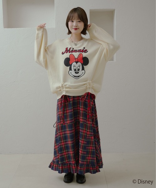 kutir(クティール)の「【Disney/ディズニー】 ミッキーマウス&ミニーマウス チェックロゴドロストニット(ニット/セーター・レディース・アイボリー/レッド/ダークブルー/ネイビー/イエロー/レッド系その他・FREE)」の11枚目の写真