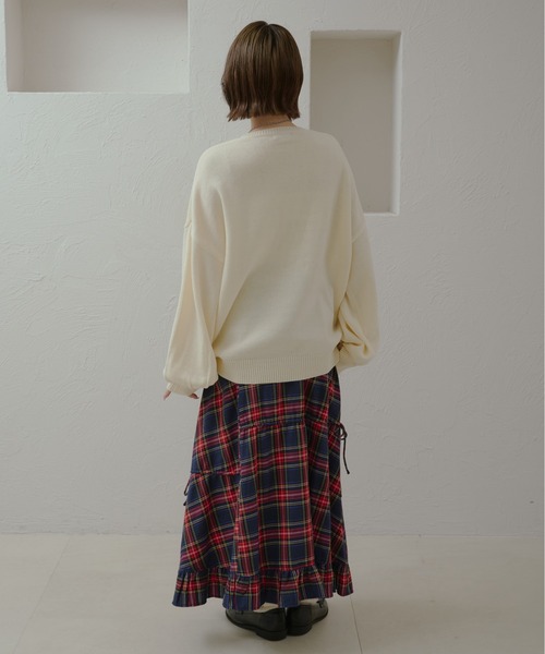 kutir(クティール)の「【Disney/ディズニー】 ミッキーマウス&ミニーマウス チェックロゴドロストニット(ニット/セーター・レディース・アイボリー/レッド/ダークブルー/ネイビー/イエロー/レッド系その他・FREE)」の13枚目の写真